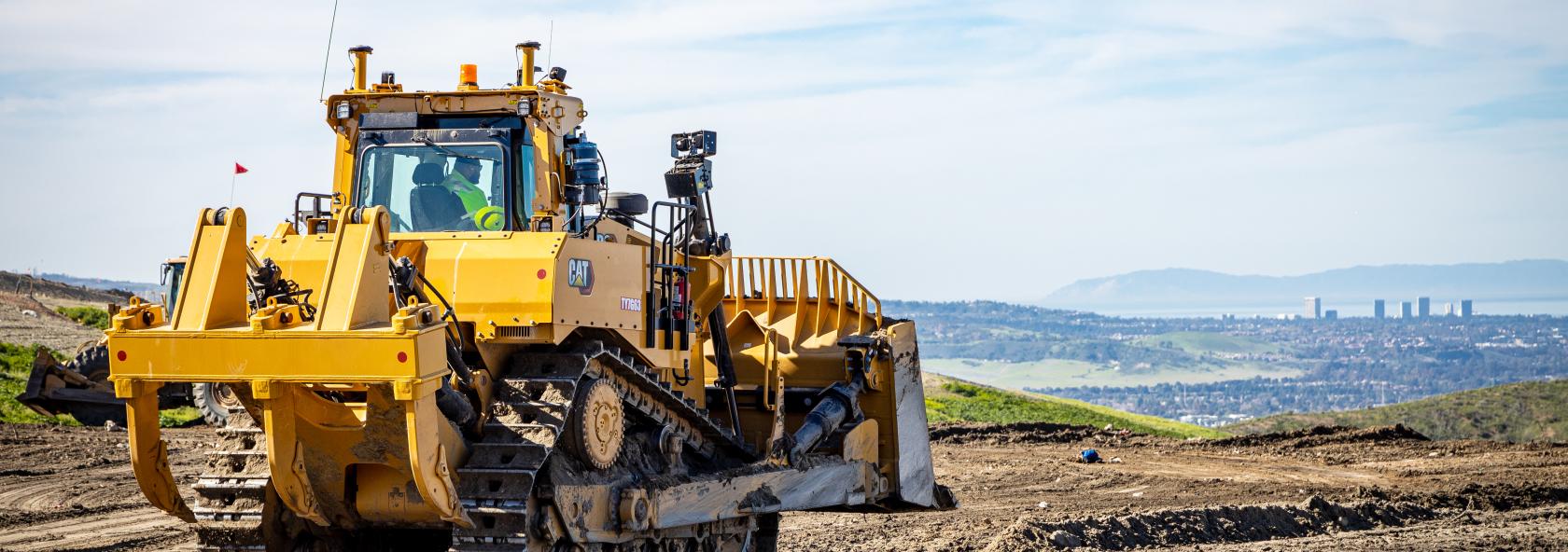 Caterpillar Dozer at Frank R. Bowerman Landfill, overlooking Orange County.