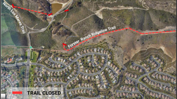 Map of trail closure