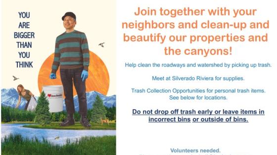 Silverado Canyon Clean Up Event Flyer