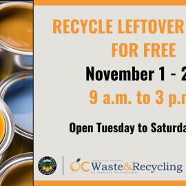 Recycle leftover paint for free November 1st to 27th 