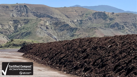 Row of compost