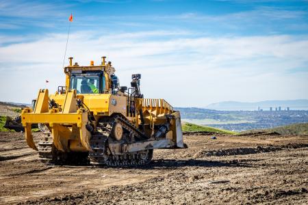 Caterpillar Dozer at Frank R. Bowerman Landfill, overlooking Orange County.
