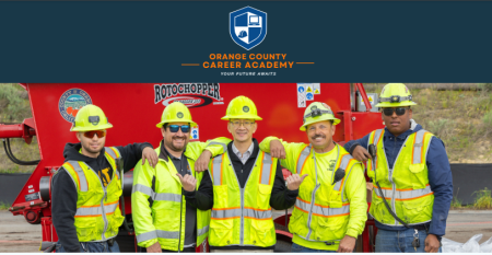 group photo of five landfill laborers
