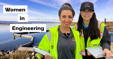 Two Orange County women engineers smiling