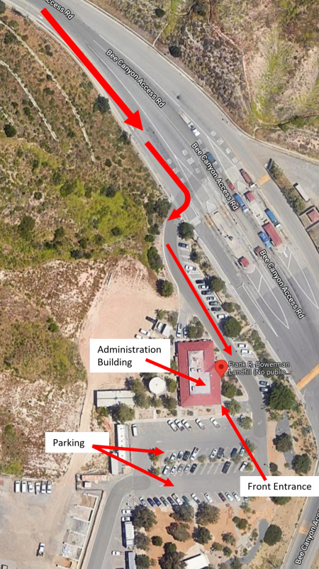 aerial view of Frank R. Bowerman parking lot. 